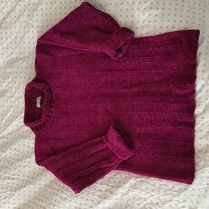 Vintage raspberry chenille sweater